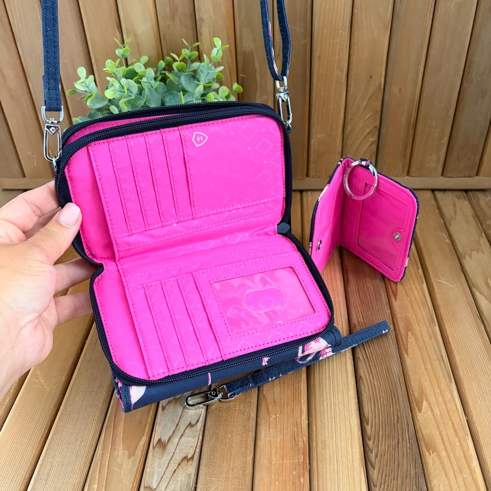 Vera Bradley Flamingo Crossbody Bag - Navy and Pink - Picture 5 of 9